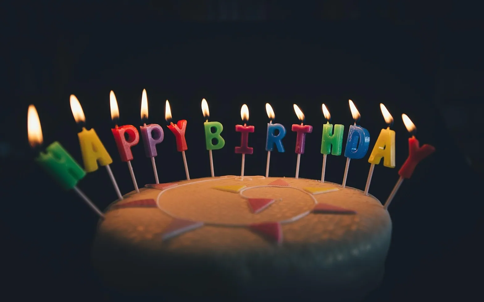 Cake, candles and birthday cake